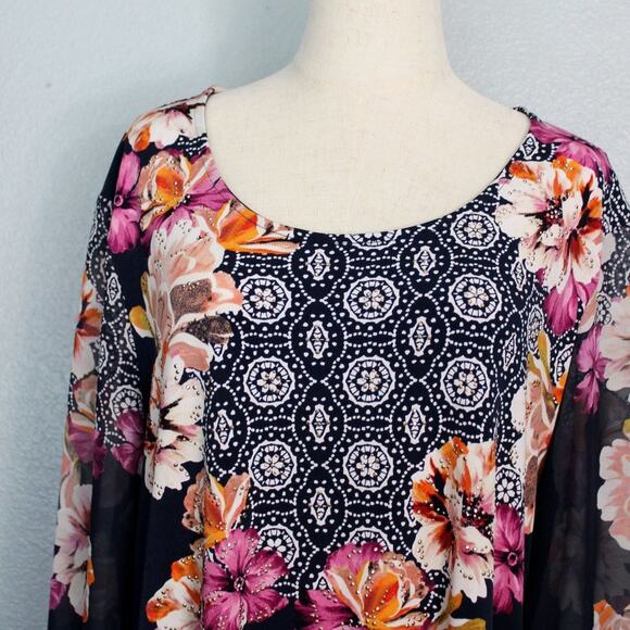 Gorgeous JM Collection Floral Tunic Size XL - Picture 4 of 12